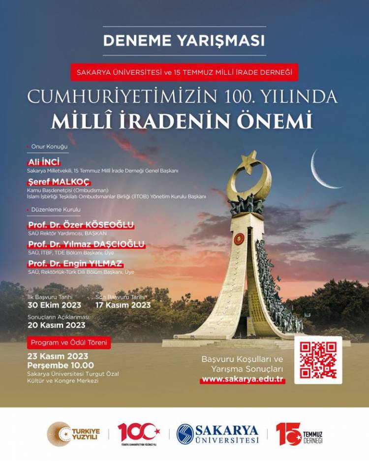 Cumhuriyetimizin 100. Yılında Millî İradenin Önemi Deneme Yarışması